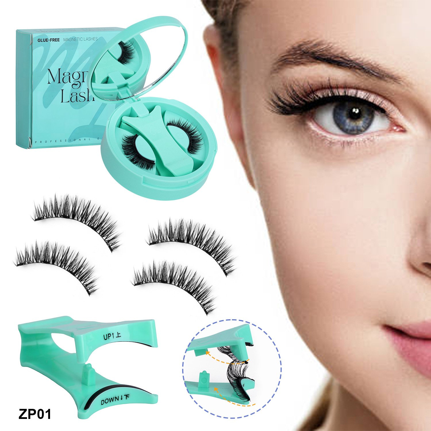 Reusable Magnetic Eyelashes with Applicator