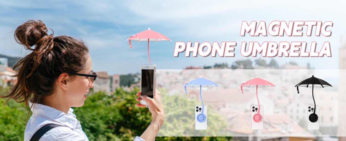 Mini Phone Umbrella for Sun with Detachable Knob – Flexible
