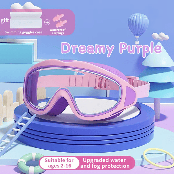 🏊‍♂️ ✨HD children's large frame waterproof and anti-fog swimming goggles