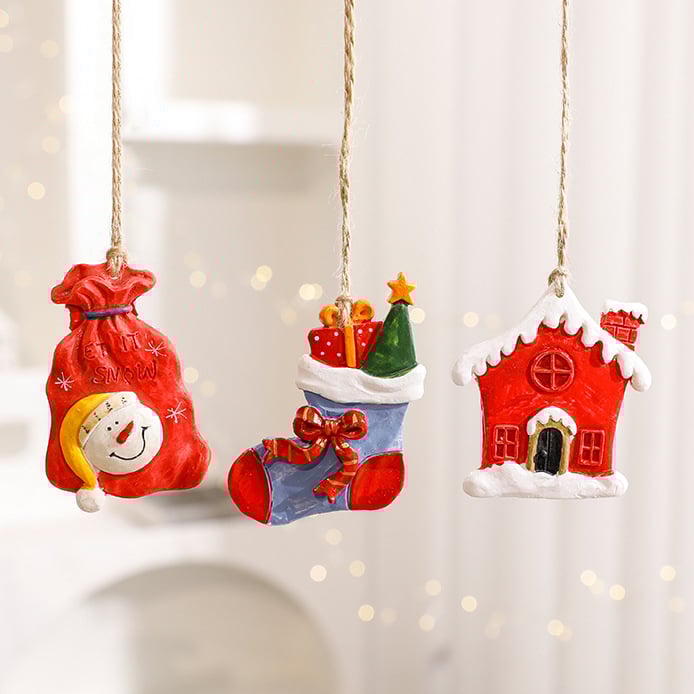 🎅⛄Hand-Painted Resin Christmas Ornaments🎄