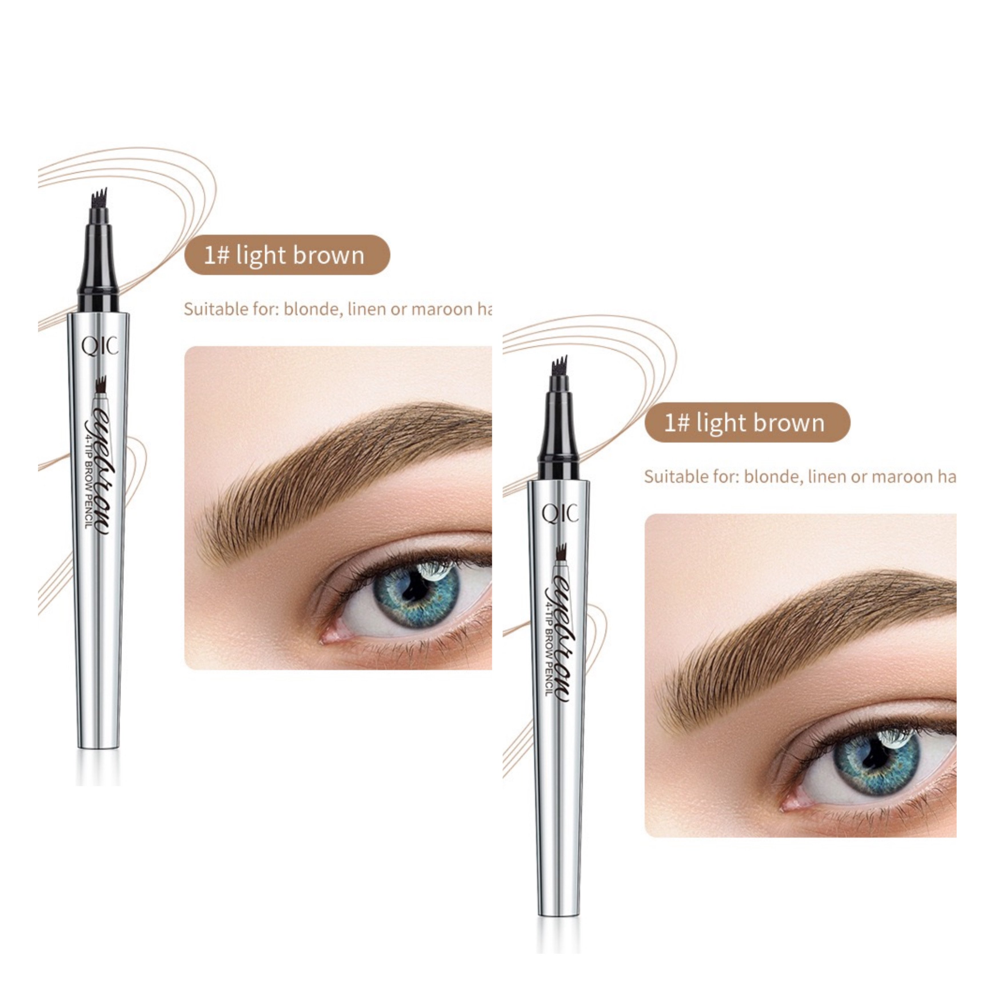 Eyebrow Pen Microblading Waterproof 3D Tattoo Pencil with 4 Fork Tip