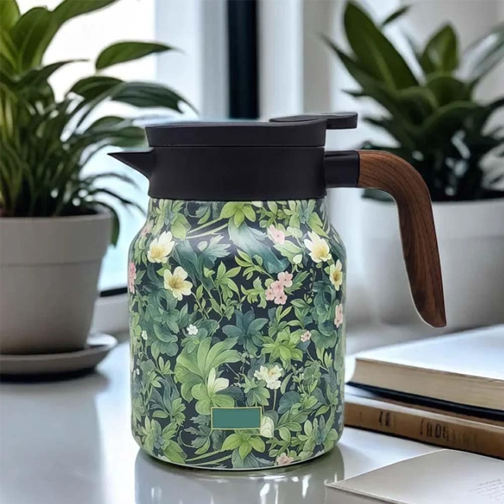 28 Oz Vintage Floral Pattern Tea Thermos – Built-In Infuser