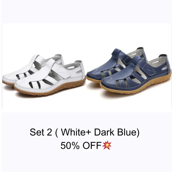 🔥LAST DAY 60% OFF – Women’s retro flat genuine leather non-slip sandals