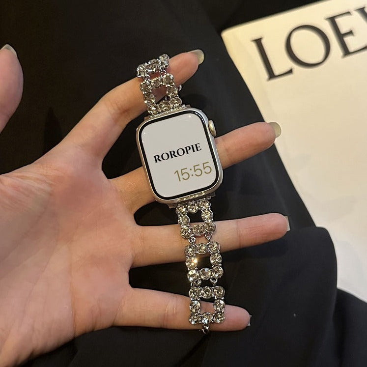 Pulsera de reloj de diamantes de moda para mujer