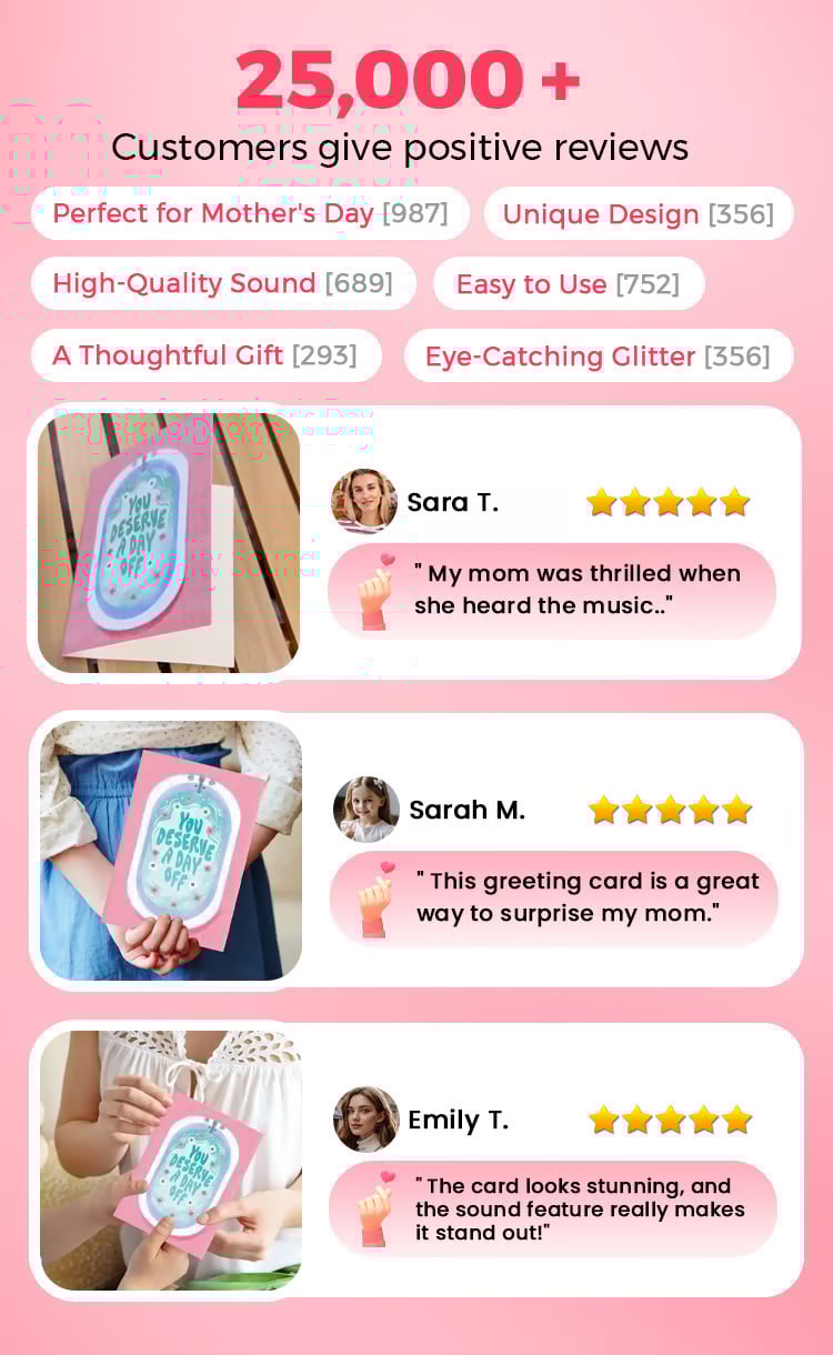 👶Endless Mom Mother's Card with glitter 🔊(Glitter + Sound)