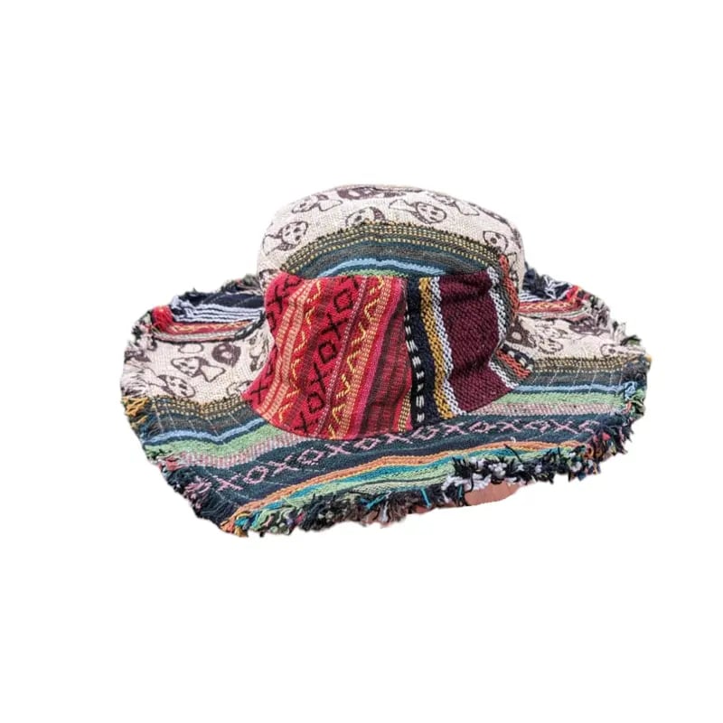 🔥Last Day 55% OFF - 🍄Patchwork Multicolored Mushroom Hemp Hat with Hidden Pocket Fedorahats🎩