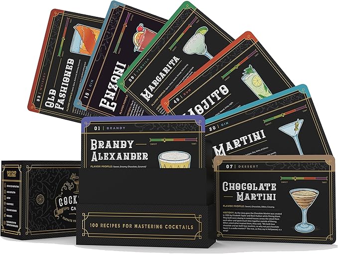 Cocktail Cards Box: 100 Cocktail Recipes to Master Cocktails