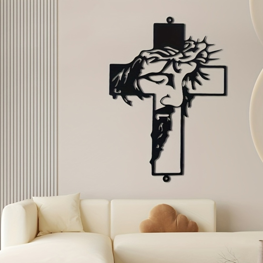 ON SALEJesus Cross Metal Sign Christ Wall Art Decor [Height of 18 inches]