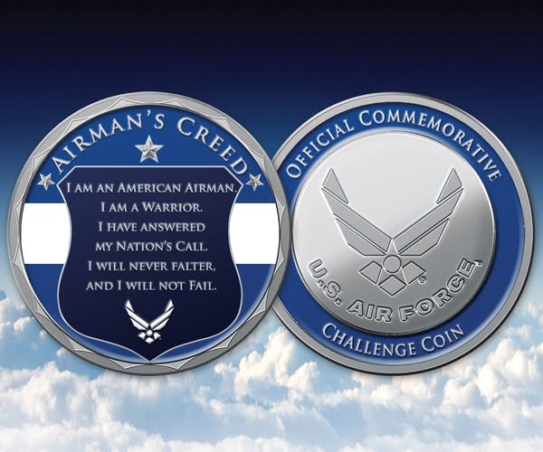 U.S. Air Force Challenge Coin Collection With Display Case