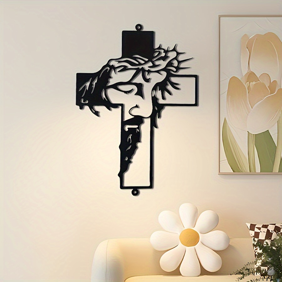 ON SALEJesus Cross Metal Sign Christ Wall Art Decor [Height of 18 inches]