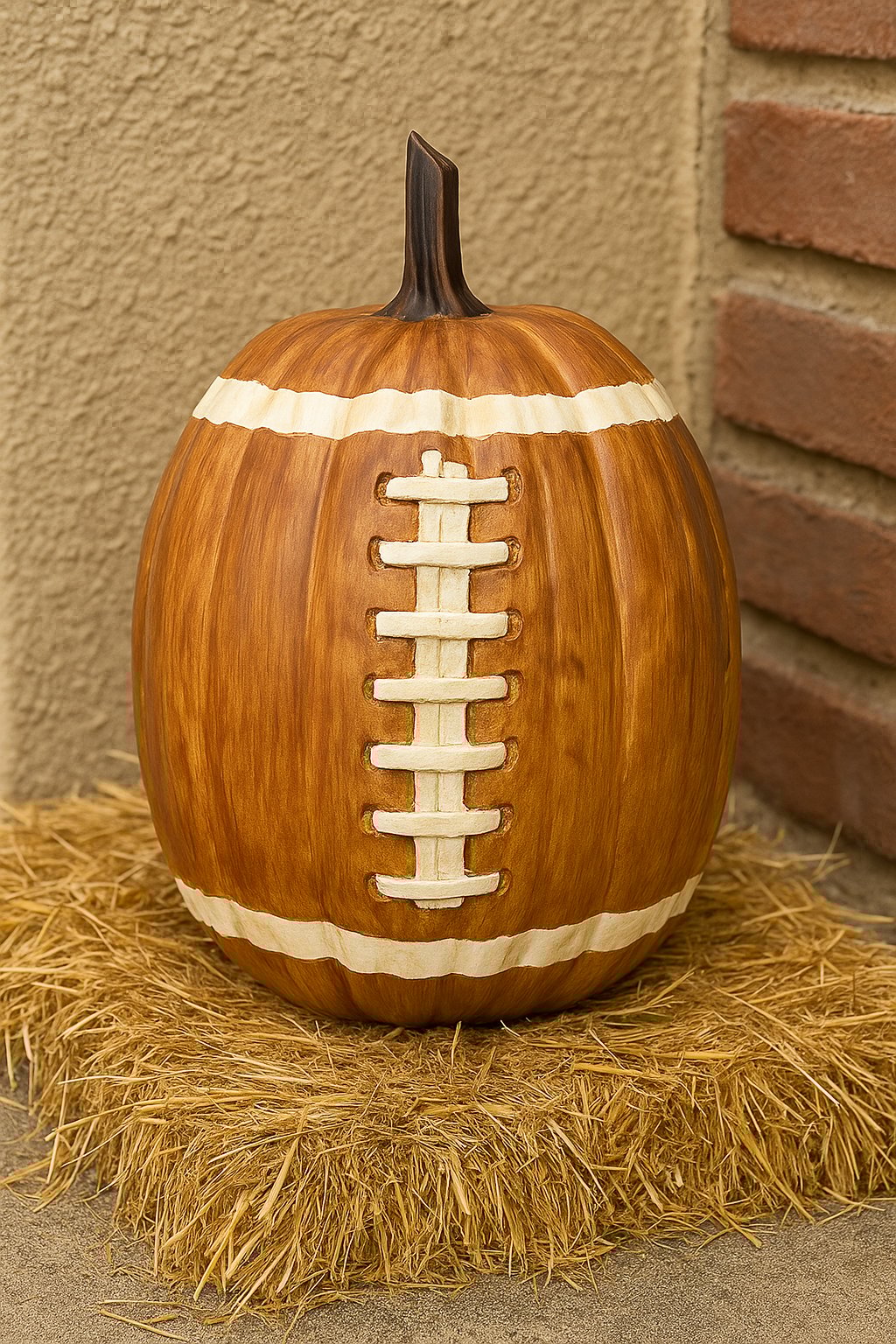 Football Pumpkin Ceramic Decor