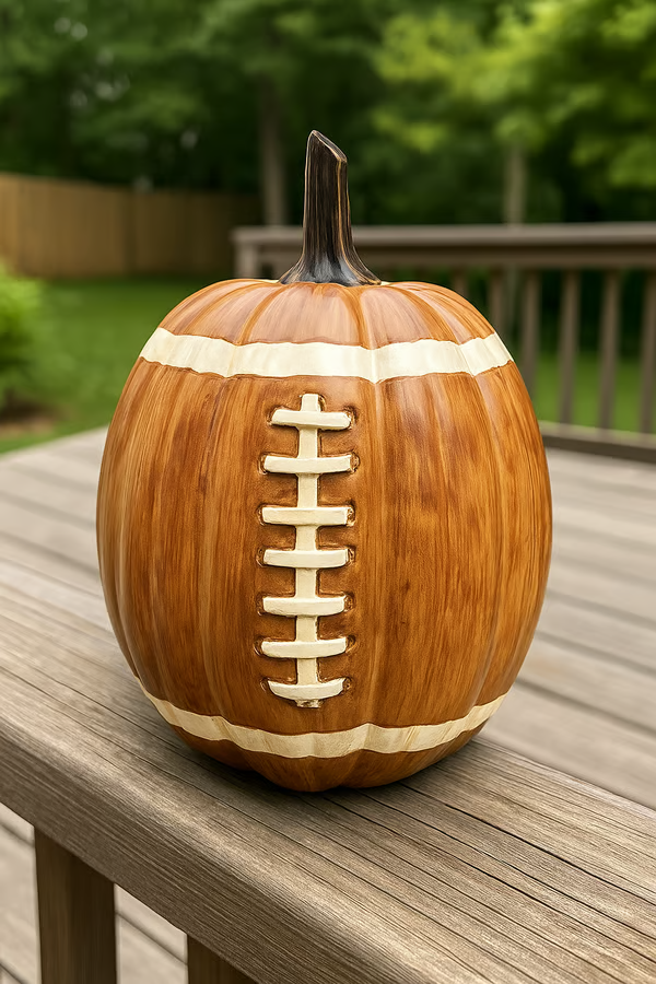 Football Pumpkin Ceramic Decor
