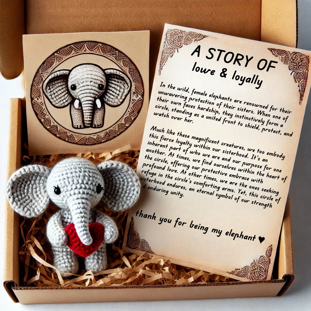 Handmade Crochet Elephant Sisterhood Plush