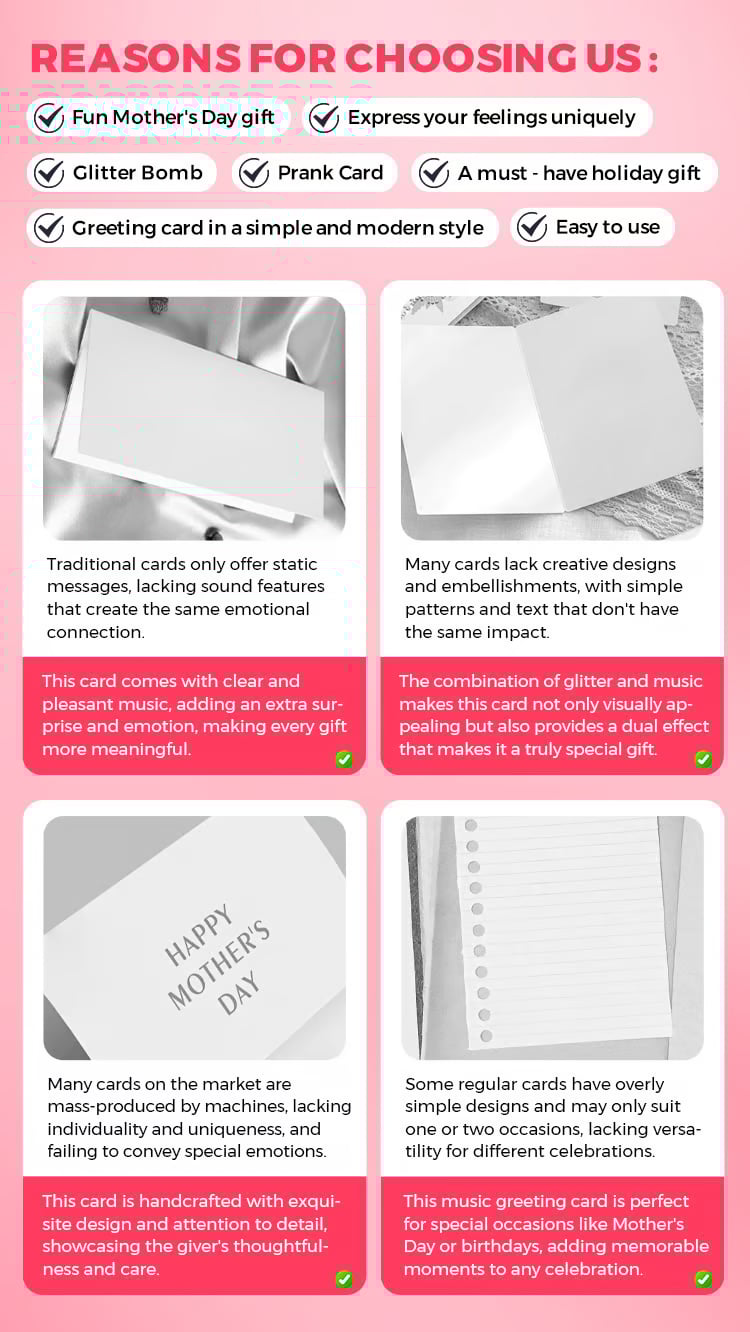 👶Endless Mom Mother's Card with glitter 🔊(Glitter + Sound)