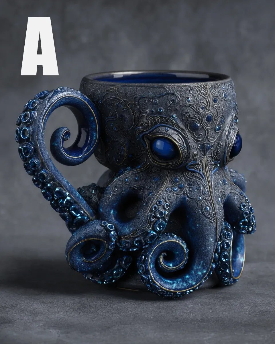 🐙Blue Ring Octopus Cup