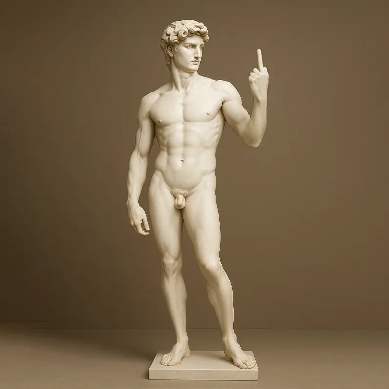 Rebellious Renaissance Statue