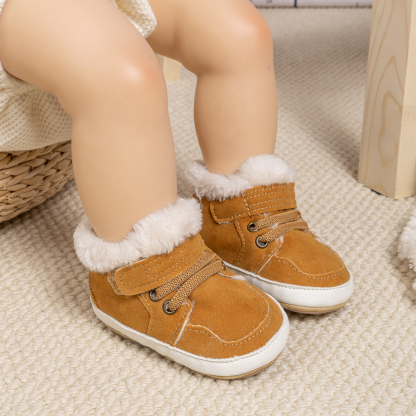 CG5148 Baby Boots Faux Suede for Newborn Toddler Boys Girls Winter Warm Crib Booties
