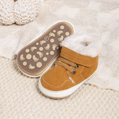 CG5148 Baby Boots Faux Suede for Newborn Toddler Boys Girls Winter Warm Crib Booties