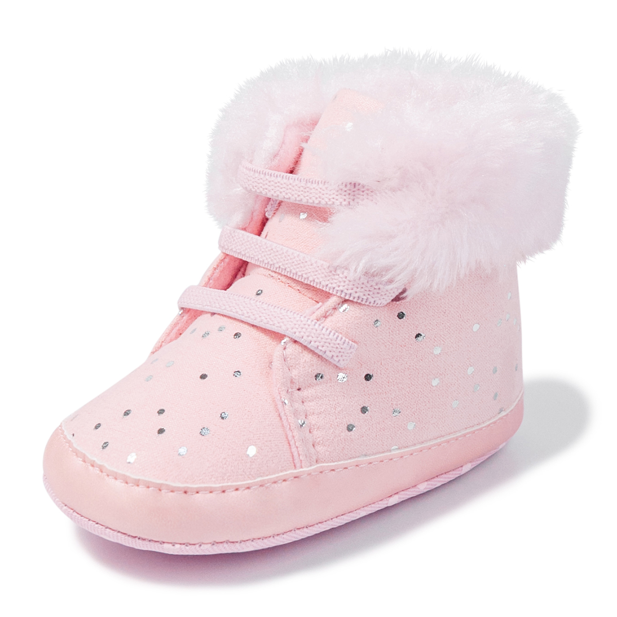 HsdsBebe Baby Boys Girls Shoes Infant Furry Boots Winter Booties for First Walker 0-18M