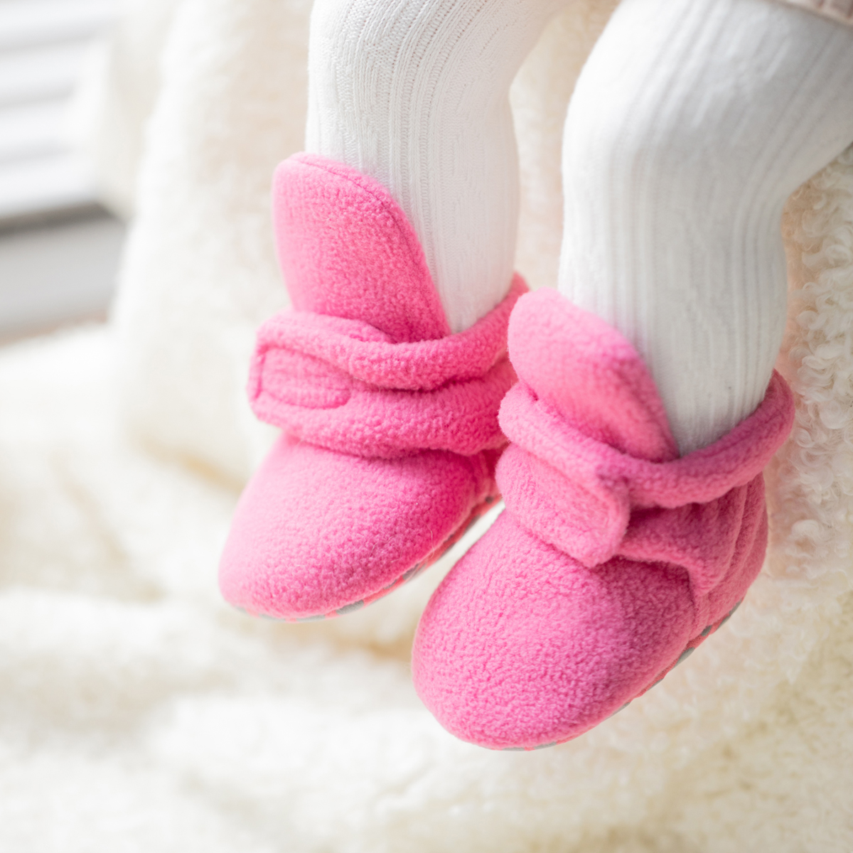 Rose Red Hook & Loop 0-18 Month Baby Booties Wholesale-JZ Baby