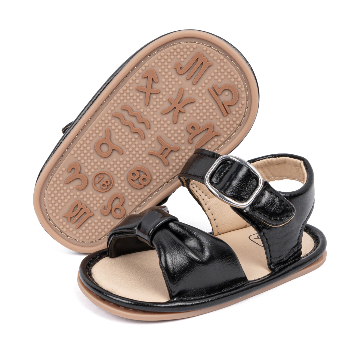PU Leather Twisted Bow Summer Baby Sandals