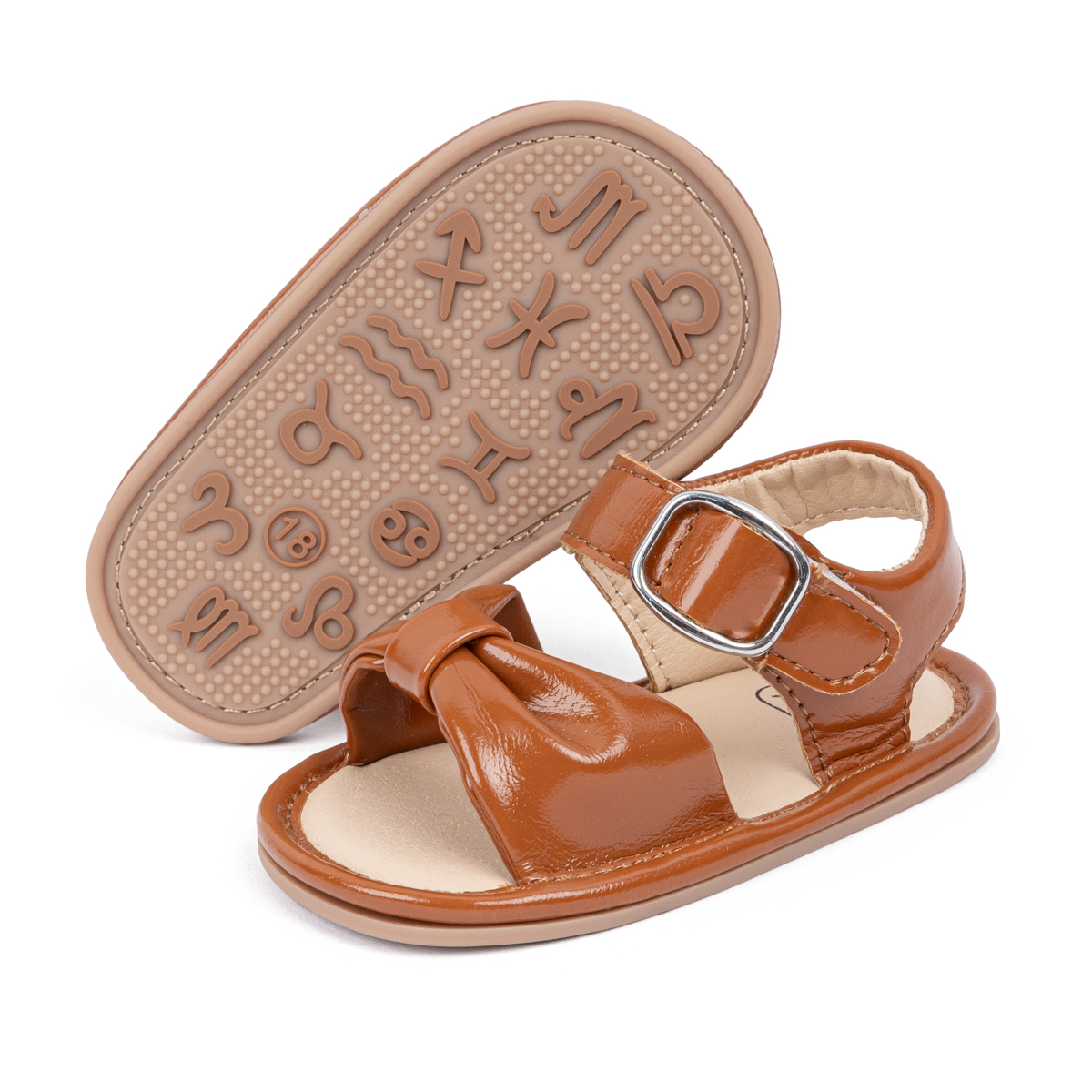 PU Leather Twisted Bow Summer Baby Sandals