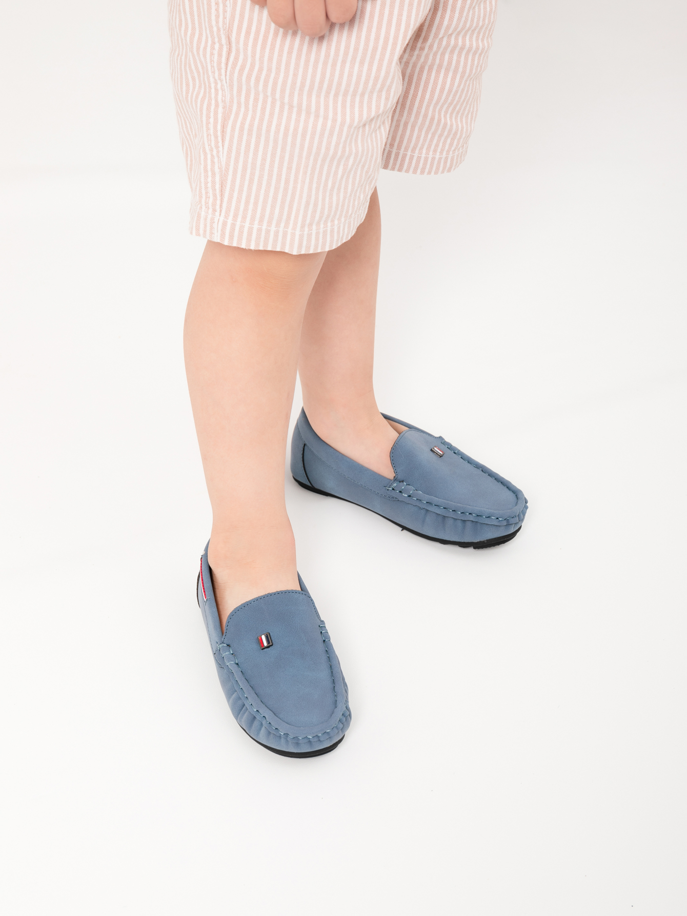 HM2907 Blue Faux Suede Kids Slip-on Casual Shoes Wholesale