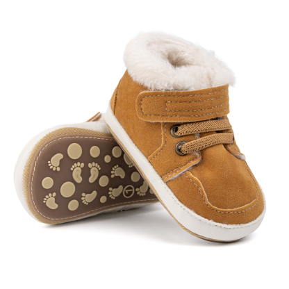 CG5148 Baby Boots Faux Suede for Newborn Toddler Boys Girls Winter Warm Crib Booties