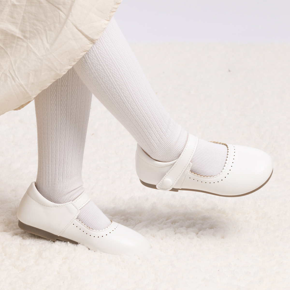 3336 White Breathable Kids Mary Jane Shoes Wholesale