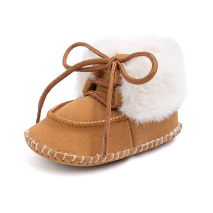 HsdsBebe Baby Boys Girls Shoes Infant Furry Boots Winter Booties for First Walker 0-18M