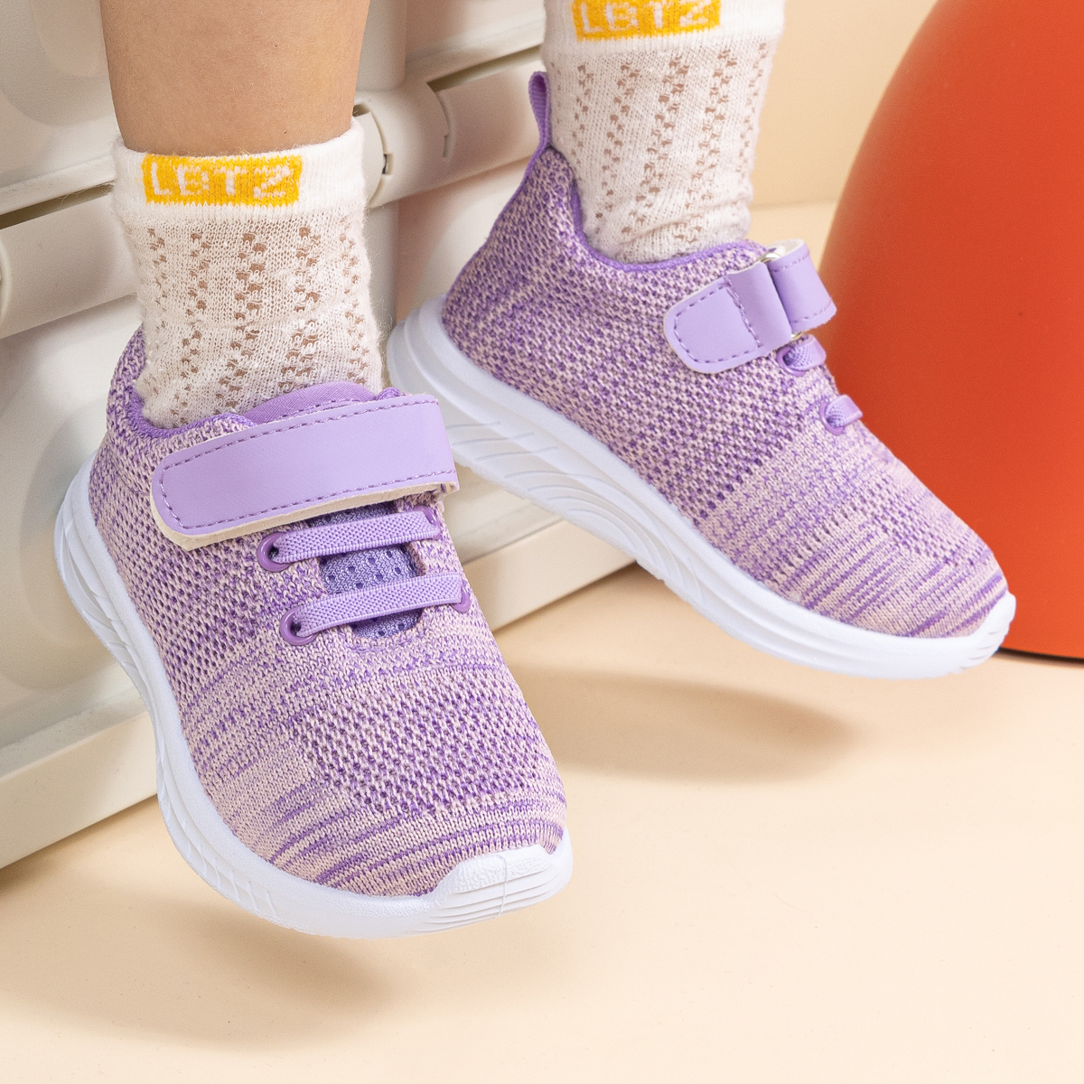 CG5105 Purple Breathable Velcro Toddler Shoes Wholesale 5-11c