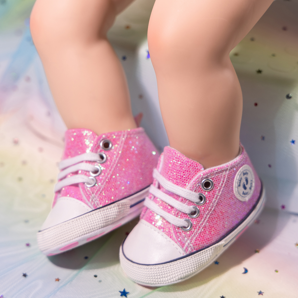 Sequin Cotton Fabric Soft Sole Baby Walking Shoes Wholesale-JZ Baby
