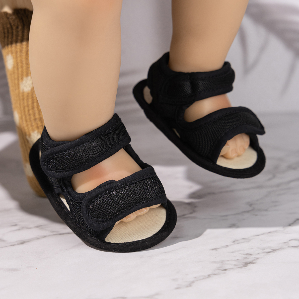 Pure Color Velcro Unisex Baby Summer Infant Sandals Wholesale-JZ Baby