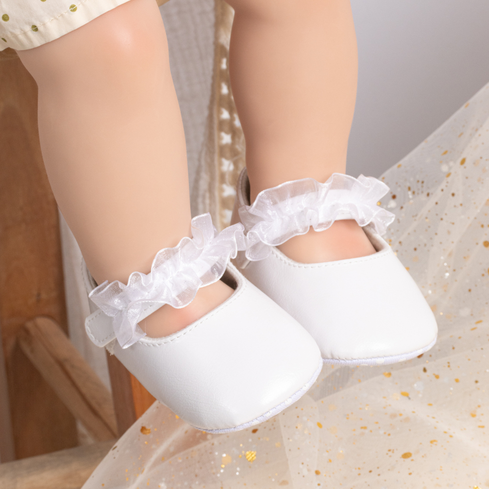 Lace PU Upper Cotton Soft Sole Baby Dress Shoes Wholesale-JZ Baby