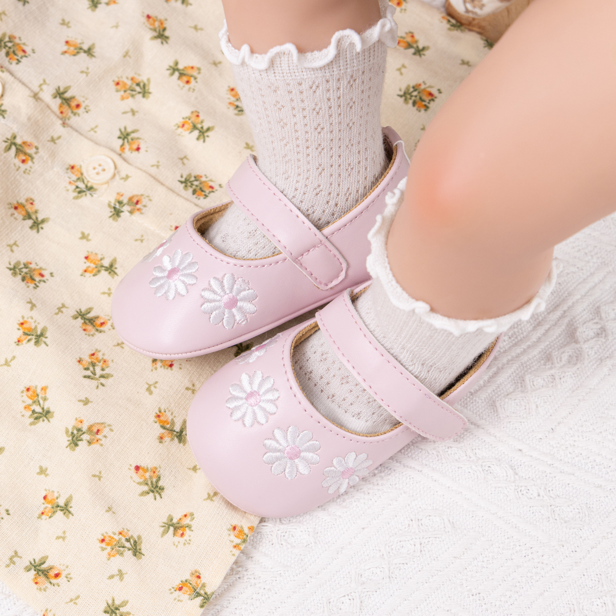 CG5322 Daisy Flower Mary Jane Baby Shoes Wholesale