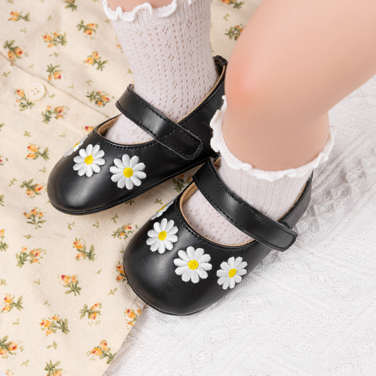 CG5322 Daisy Flower Mary Jane Baby Shoes Wholesale