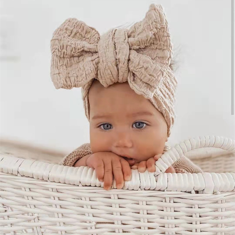FHML-2243 Wholesale Single Color Crinkled Cloth Bow Hairband
