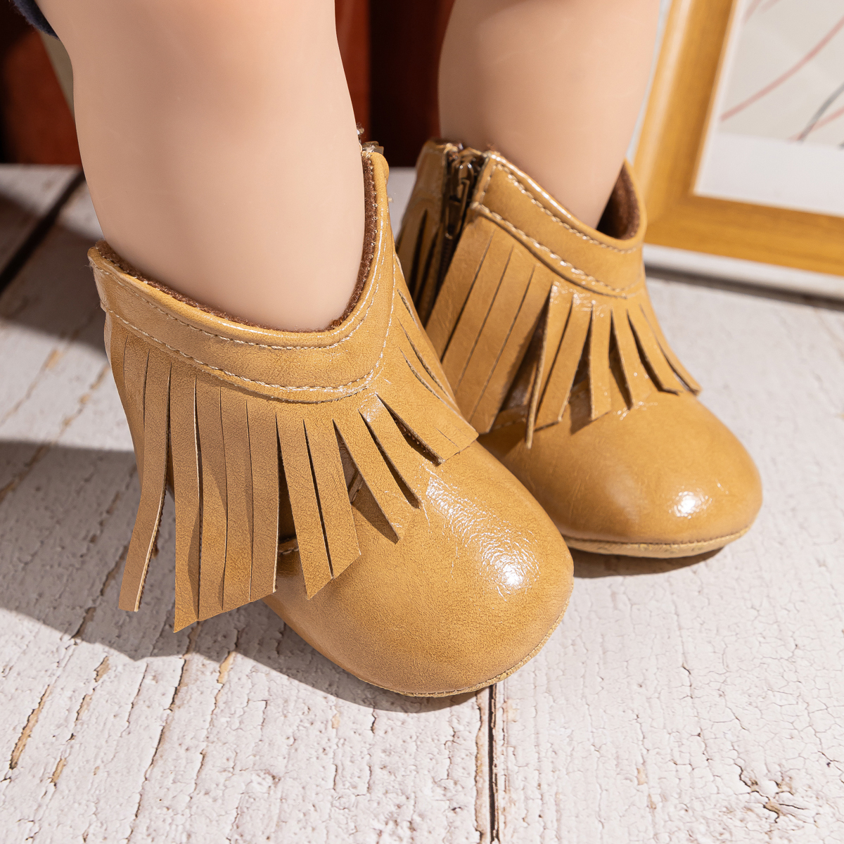 CG5409 Fashion Shiny Fringe Shoes Baby Boots 0-18 M