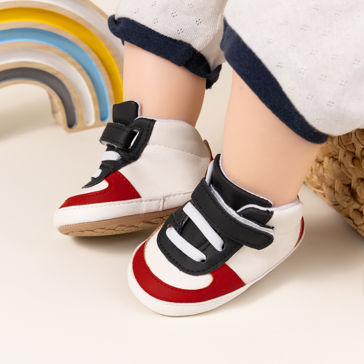CG5128 Wholesale Anti-slip Velcro Toddler Casual Shoes 0-18 M