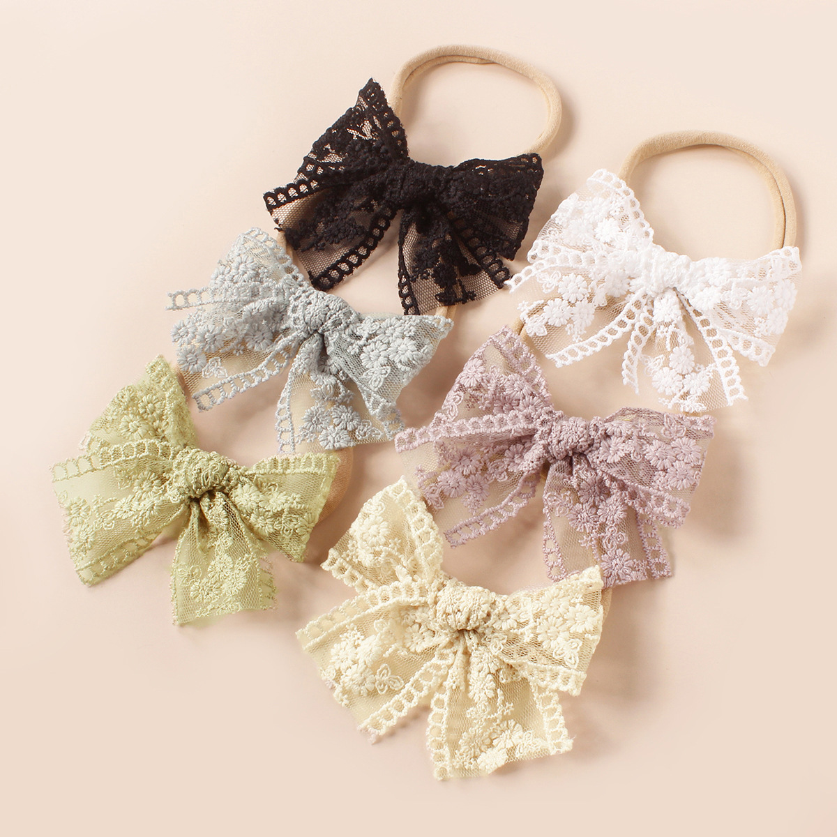 FHML-2291 Lace Embroidered Bow Hairband Wholesale