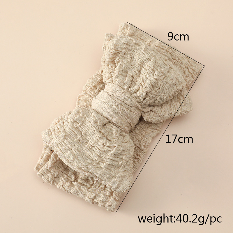 FHML-2243 Wholesale Single Color Crinkled Cloth Bow Hairband