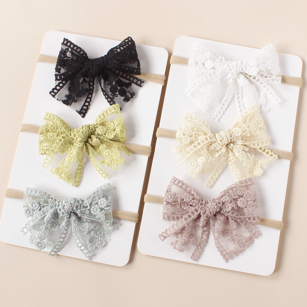 FHML-2291 Lace Embroidered Bow Hairband Wholesale