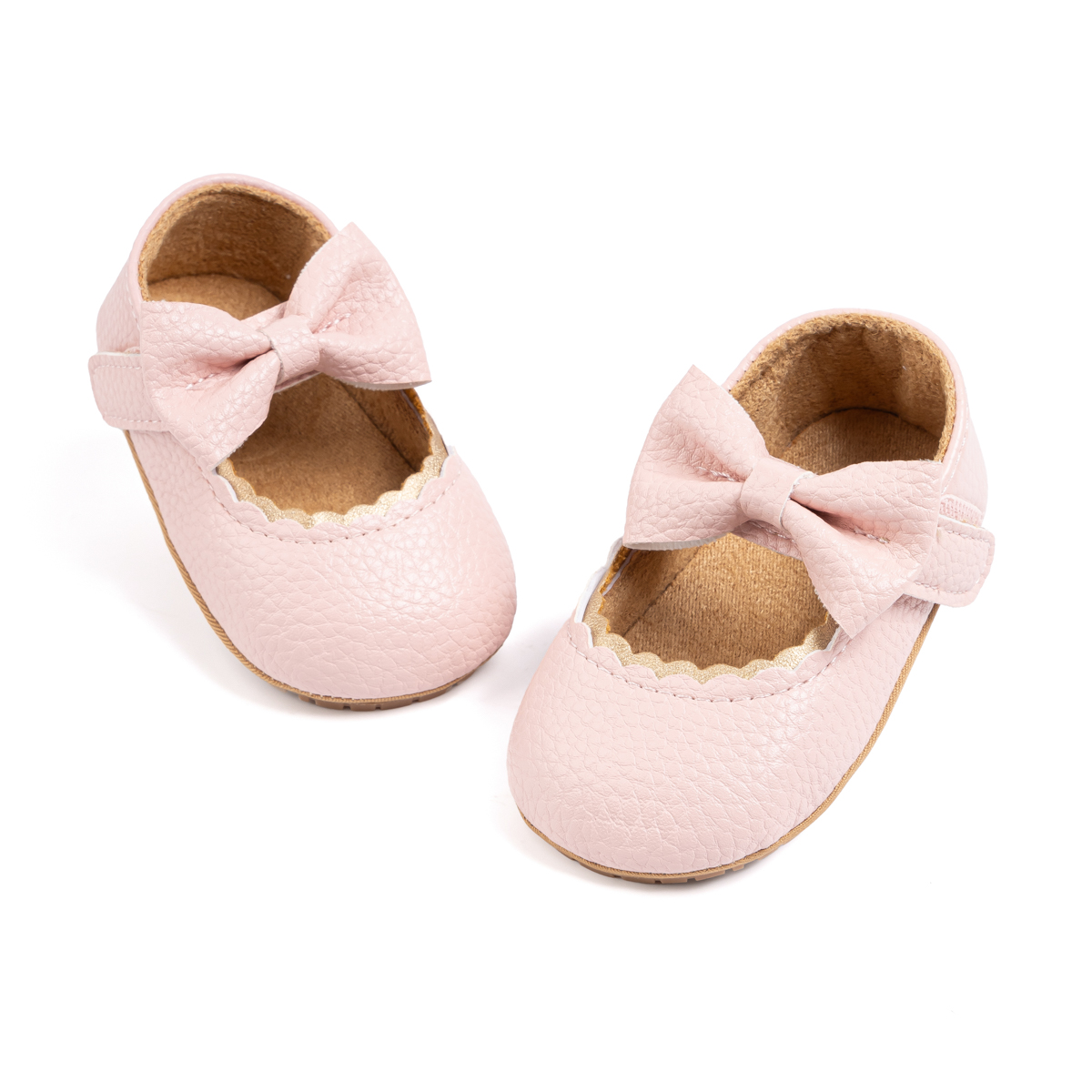 Bonario Baby Girls Dress Shoes Infant Mary Jane Bowknot Flats None-Slip Sole Princess Shoes for Newborn 3-18 Months