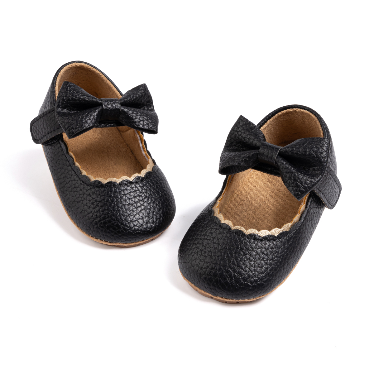 Bonario Baby Girls Dress Shoes Infant Mary Jane Bowknot Flats None-Slip Sole Princess Shoes for Newborn 3-18 Months