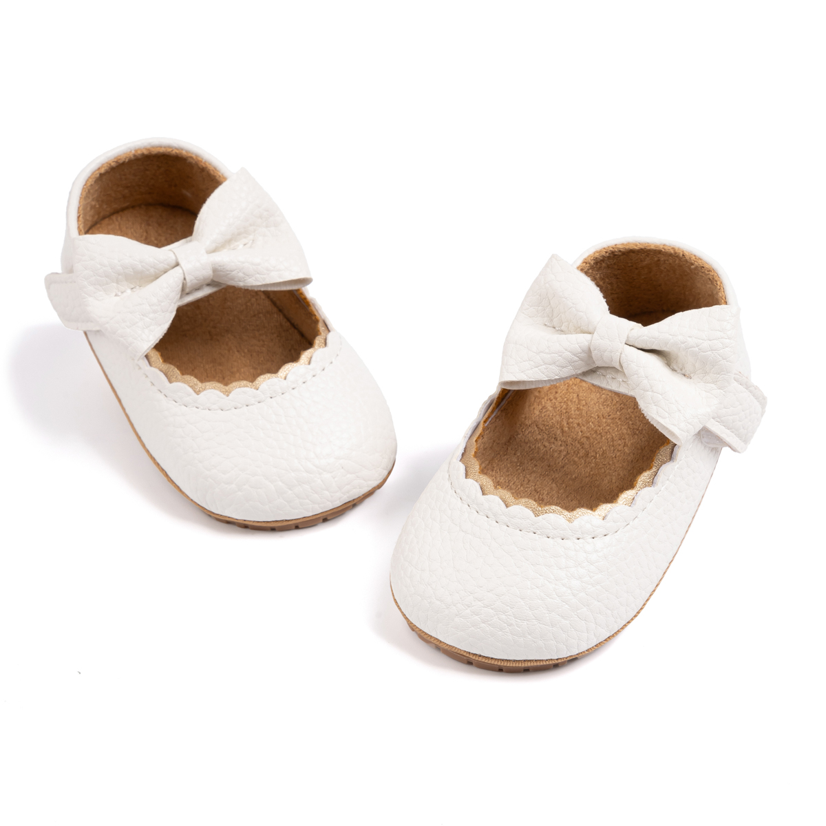 Bonario Baby Girls Dress Shoes Infant Mary Jane Bowknot Flats None-Slip Sole Princess Shoes for Newborn 3-18 Months
