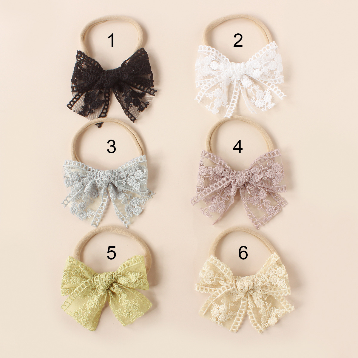 FHML-2291 Lace Embroidered Bow Hairband Wholesale
