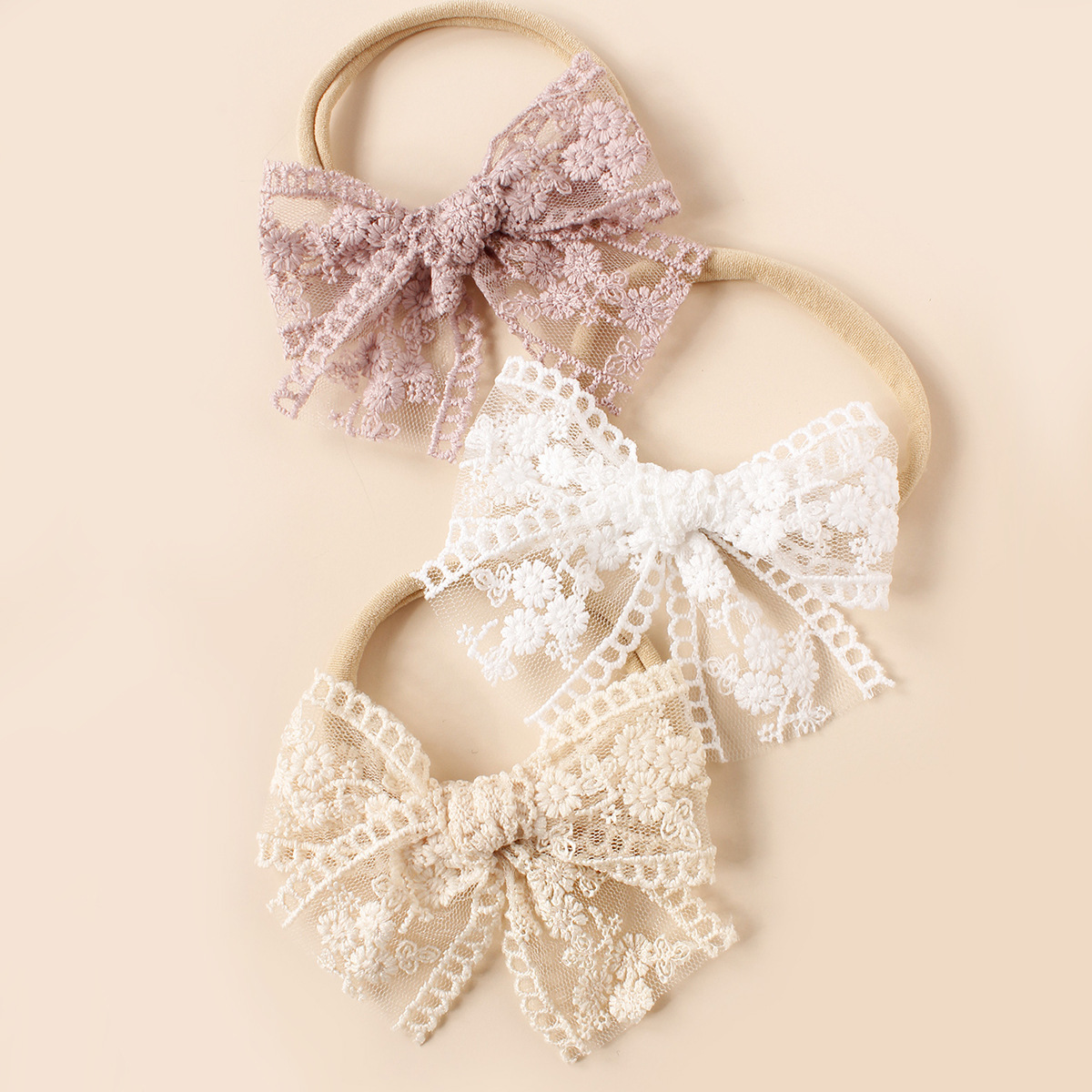 FHML-2291 Lace Embroidered Bow Hairband Wholesale