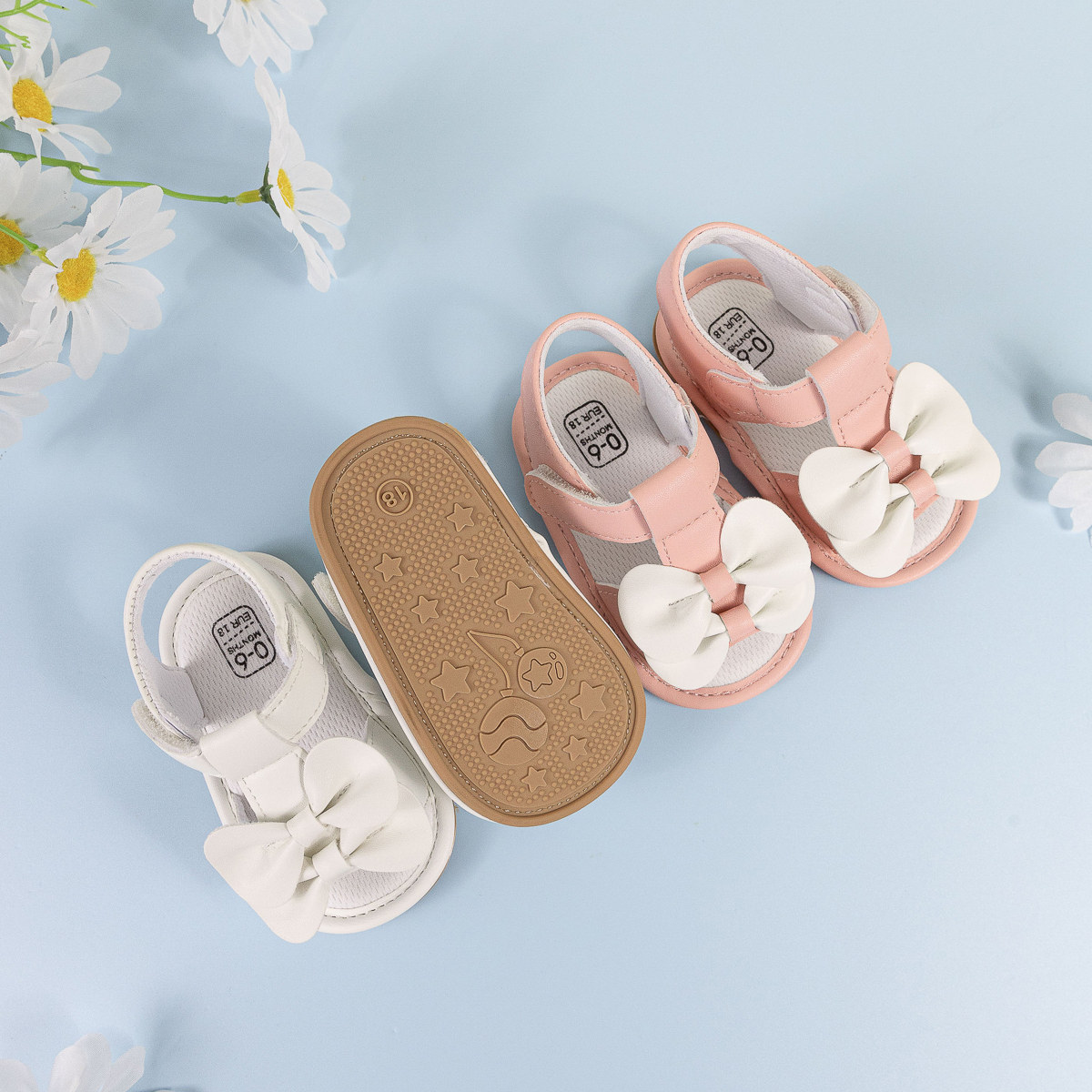CG5246 Baby Sandals Soft Cotton Sole Breathable Lightweight Comfortable for Toddlers Boys Girls Summer Footwear