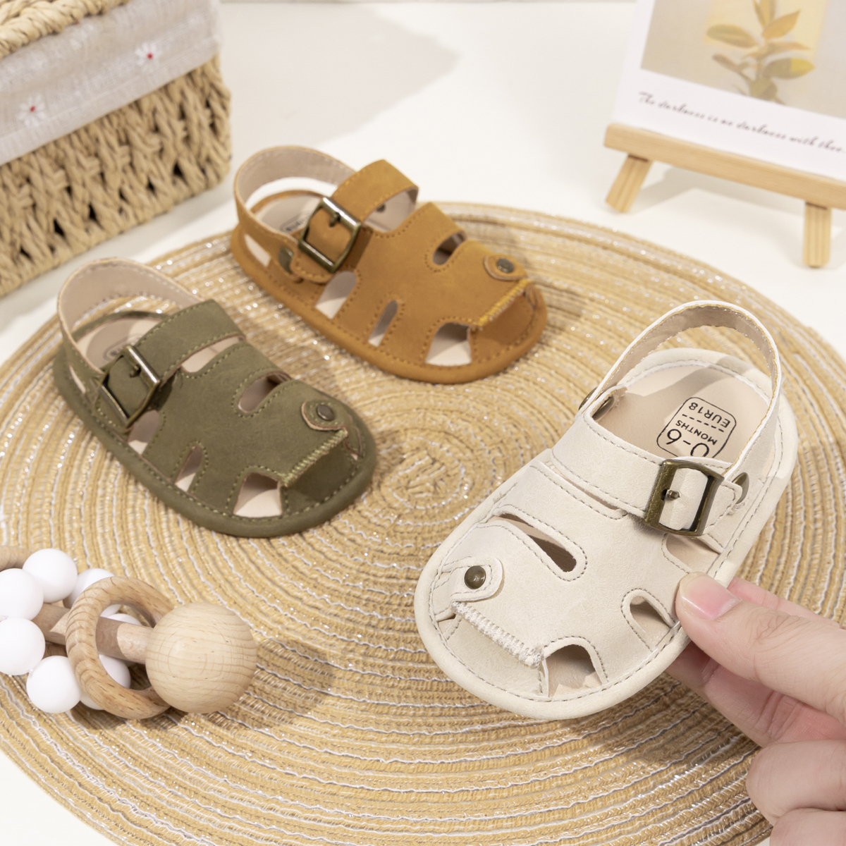 CG6230 Baby Sandals PUPVC Sole Infant Summer Shoes Breathable Soft Comfortable Lightweight