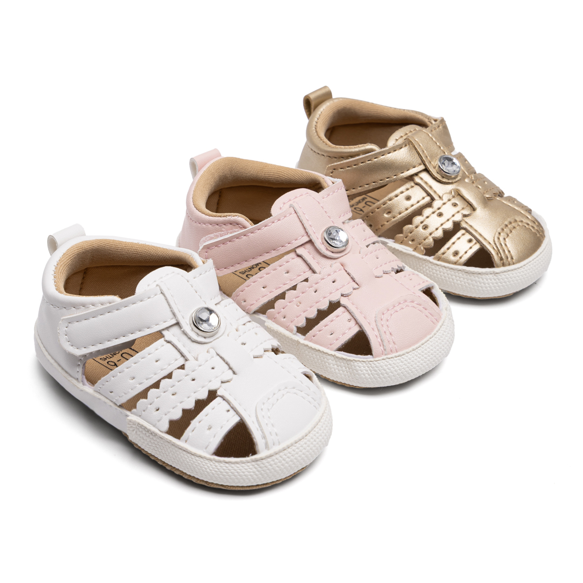 CG6223 Infant Sandals PUPVC Sole Baby Summer Shoes Breathable Soft Sole Non Slip